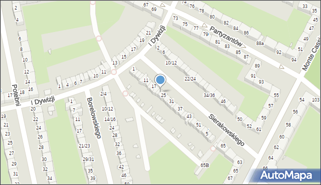 Wrocław, Sierakowskiego Zygmunta, 23, mapa Wrocławia