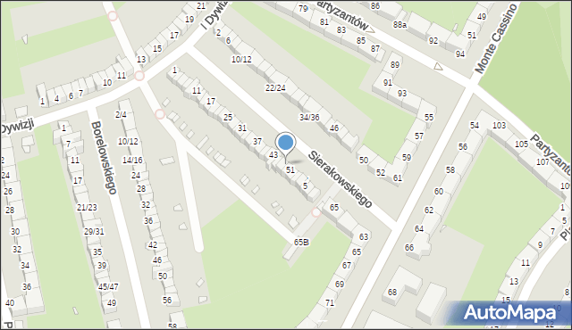 Wrocław, Sierakowskiego Zygmunta, 49, mapa Wrocławia