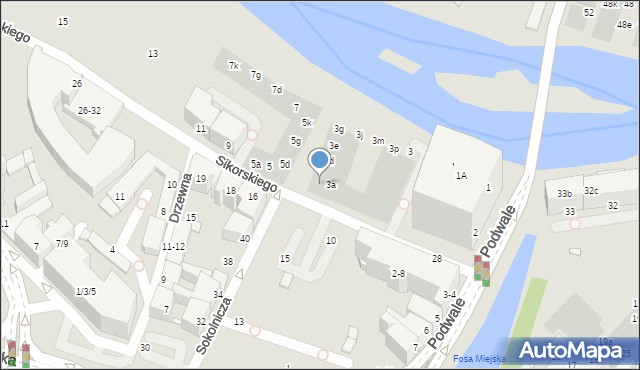 Wrocław, Sikorskiego Władysława, gen., 3b, mapa Wrocławia