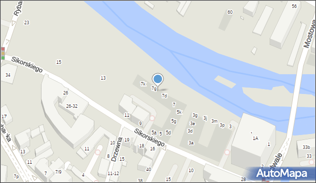 Wrocław, Sikorskiego Władysława, gen., 7f, mapa Wrocławia