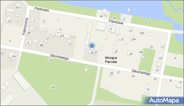 Wrząca, Sikorskiego Władysława, gen., 14, mapa Wrząca