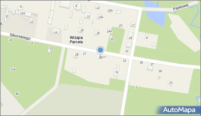 Wrząca, Sikorskiego Władysława, gen., 29, mapa Wrząca