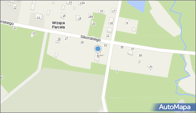 Wrząca, Sikorskiego Władysława, gen., 31, mapa Wrząca