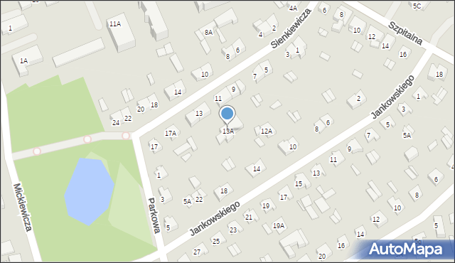 Wysokie Mazowieckie, Sienkiewicza Henryka, 13A, mapa Wysokie Mazowieckie