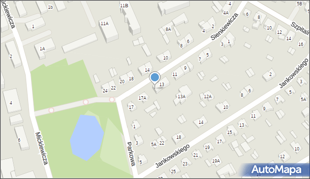 Wysokie Mazowieckie, Sienkiewicza Henryka, 15, mapa Wysokie Mazowieckie