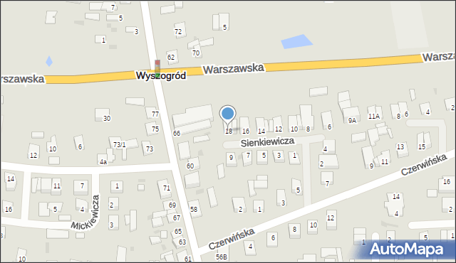 Wyszogród, Sienkiewicza Henryka, 18, mapa Wyszogród