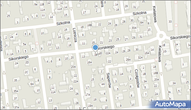 Ząbki, Sikorskiego Władysława, gen., 18, mapa Ząbki