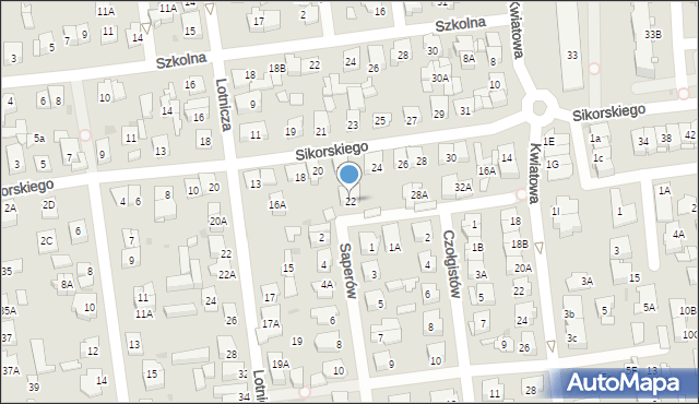 Ząbki, Sikorskiego Władysława, gen., 22, mapa Ząbki