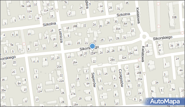 Ząbki, Sikorskiego Władysława, gen., 22A, mapa Ząbki