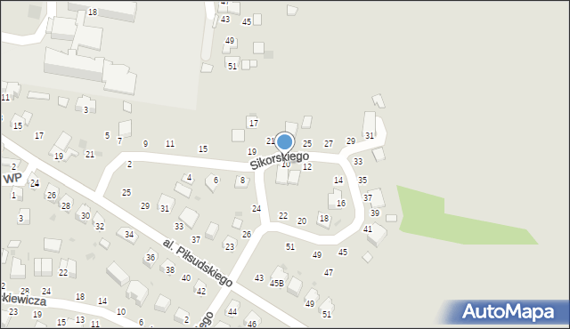 Żabno, Sikorskiego Władysława, gen., 10, mapa Żabno