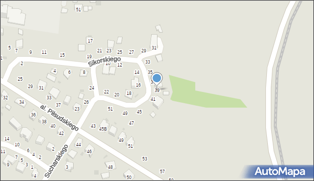 Żabno, Sikorskiego Władysława, gen., 39, mapa Żabno