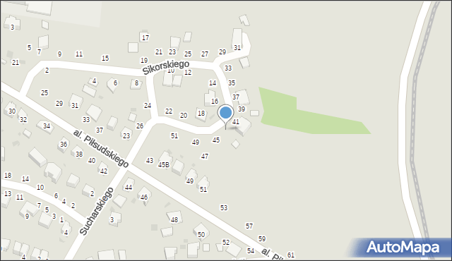 Żabno, Sikorskiego Władysława, gen., 43, mapa Żabno