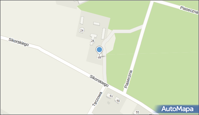 Zabrodzie, Sikorskiego Władysława, gen., 44, mapa Zabrodzie