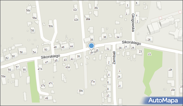 Zabrze, Sikorskiego Władysława, gen., 37, mapa Zabrza