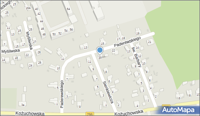 Żagań, Sienkiewicza Henryka, 10, mapa Żagań