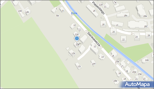 Zakopane, Sienkiewicza Henryka, 12a, mapa Zakopanego