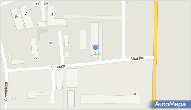 Zambrów, Sitarska, 16, mapa Zambrów