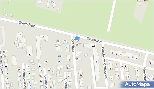 Zamość, Sikorskiego Władysława, gen., 18, mapa Zamościa