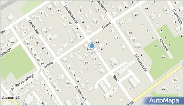 Zaniemyśl, Sienkiewicza Henryka, 11, mapa Zaniemyśl