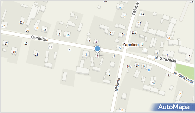 Zapolice, Sieradzka, 1, mapa Zapolice