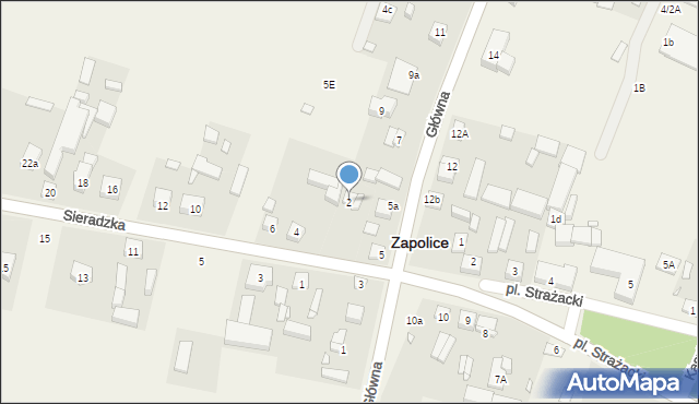 Zapolice, Sieradzka, 2, mapa Zapolice