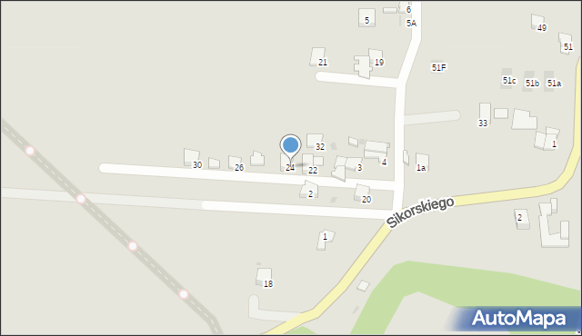 Zator, Sikorskiego Władysława, gen., 24, mapa Zator