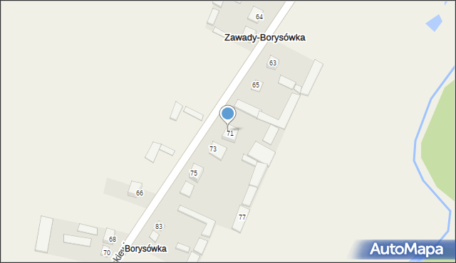 Zawady-Borysówka, Sienkiewicza Henryka, 71, mapa Zawady-Borysówka