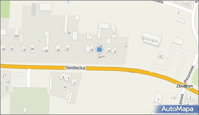 Zbuczyn, Siedlecka, 14, mapa Zbuczyn