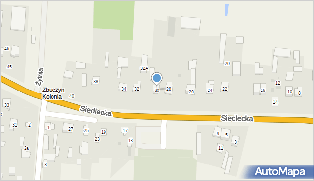 Zbuczyn, Siedlecka, 30, mapa Zbuczyn