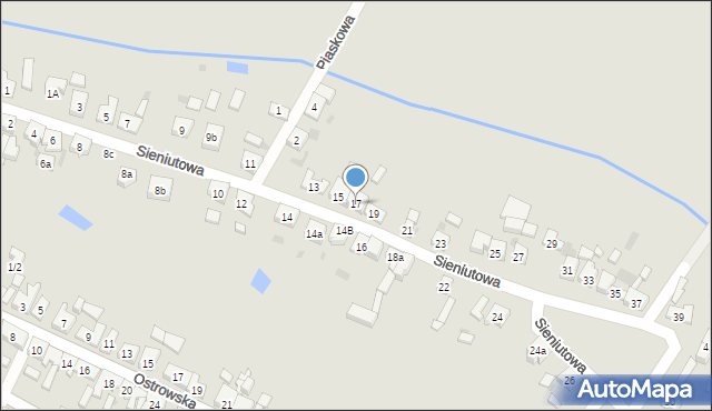 Zduny, Sieniutowa, 17, mapa Zduny