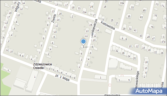 Zdzieszowice, Sienkiewicza Henryka, 7, mapa Zdzieszowice
