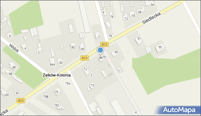 Żelków-Kolonia, Siedlecka, 69, mapa Żelków-Kolonia