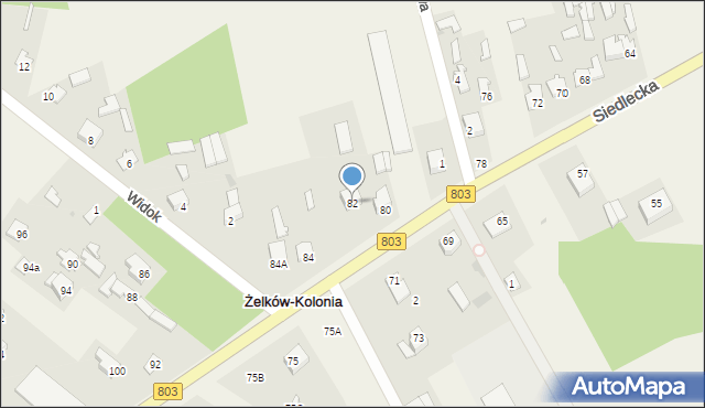 Żelków-Kolonia, Siedlecka, 82, mapa Żelków-Kolonia