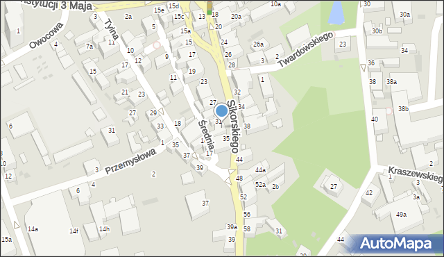 Zielona Góra, Sikorskiego Władysława, gen., 33, mapa Zielona Góra