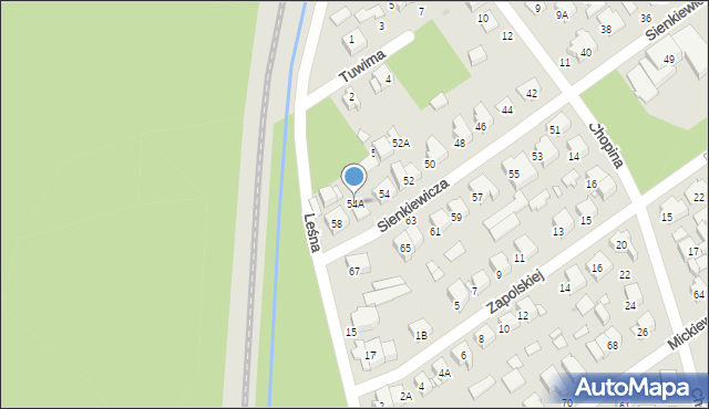 Zielonka, Sienkiewicza Henryka, 54A, mapa Zielonka