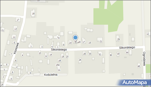 Złoty Potok, Sikorskiego Władysława, gen., 13a, mapa Złoty Potok