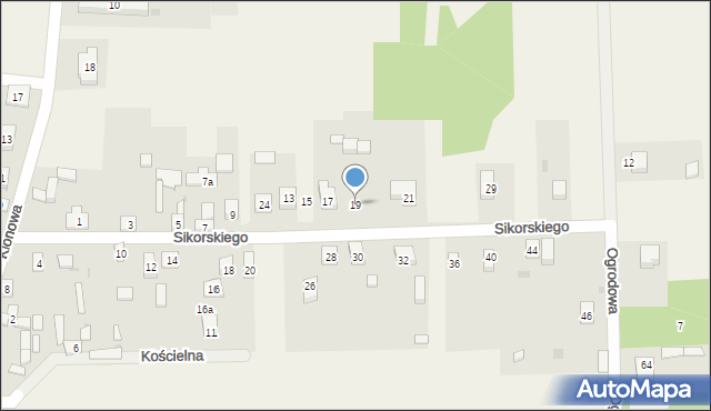 Złoty Potok, Sikorskiego Władysława, gen., 19, mapa Złoty Potok