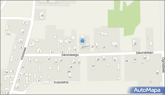 Złoty Potok, Sikorskiego Władysława, gen., 24, mapa Złoty Potok