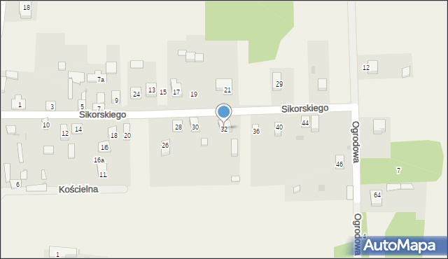 Złoty Potok, Sikorskiego Władysława, gen., 32, mapa Złoty Potok