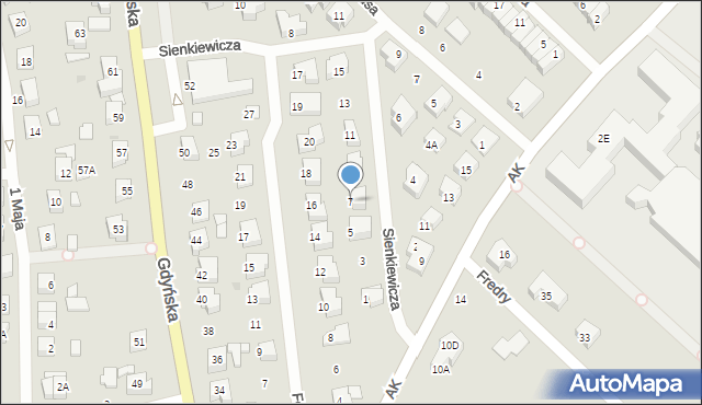 Żukowo, Sienkiewicza Henryka, 7, mapa Żukowo