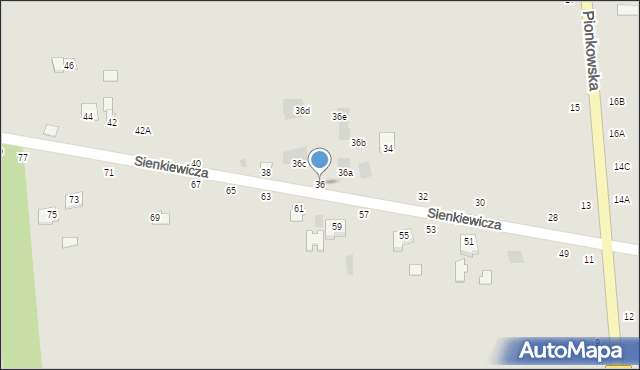 Zwoleń, Sienkiewicza Henryka, 36, mapa Zwoleń