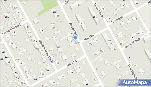 Żyrardów, Sikorskiego Władysława, gen., 9a, mapa Żyrardów