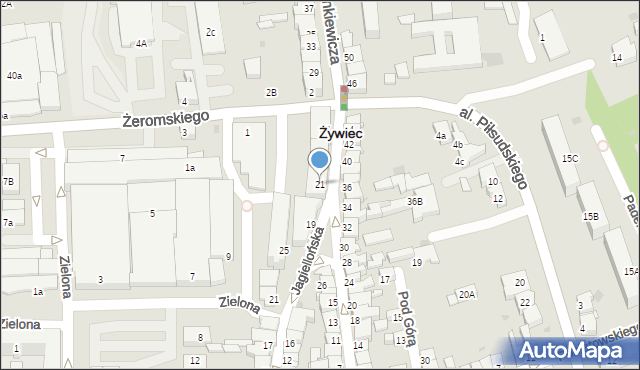 Żywiec, Sienkiewicza Henryka, 21, mapa Żywiec