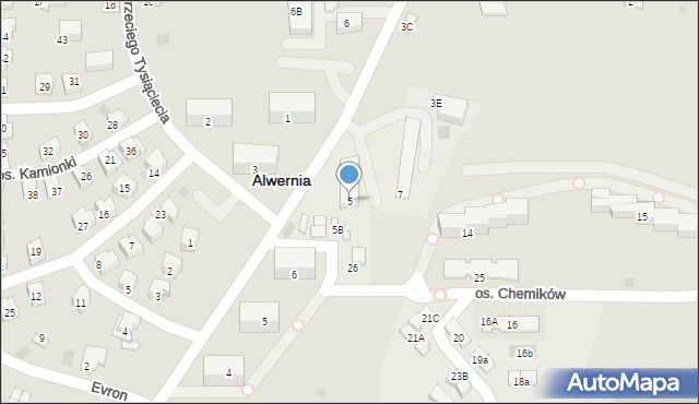Alwernia, Skłodowskiej-Curie Marii, 5, mapa Alwernia
