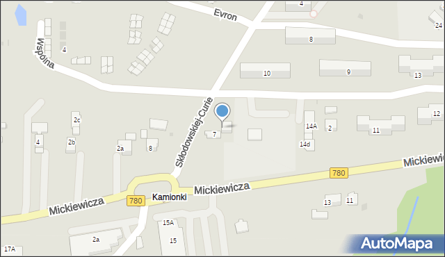Alwernia, Skłodowskiej-Curie Marii, 7A, mapa Alwernia