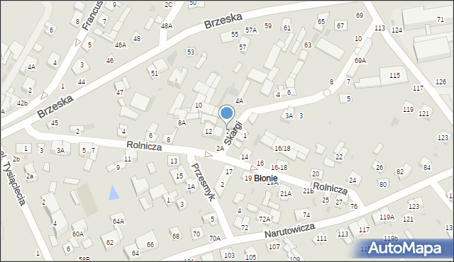 Biała Podlaska, Skargi Piotra, ks., 2, mapa Białej Podlaskiej