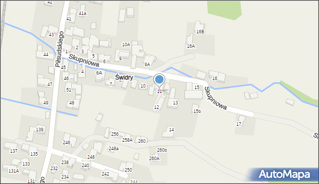 Biały Dunajec, Skupniowa, 11, mapa Biały Dunajec