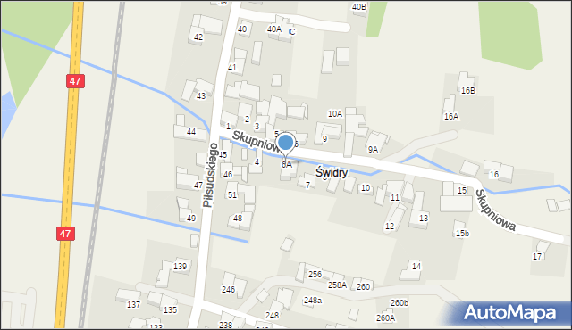 Biały Dunajec, Skupniowa, 6A, mapa Biały Dunajec