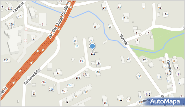 Bielsko-Biała, Skowronków, 11c, mapa Bielsko-Białej