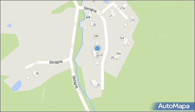 Bielsko-Biała, Skrajna, 23, mapa Bielsko-Białej